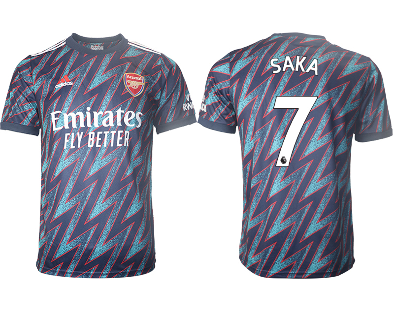 Men 2021-2022 Club Arsenal Second away aaa version blue #7 Soccer Jersey->arsenal jersey->Soccer Club Jersey